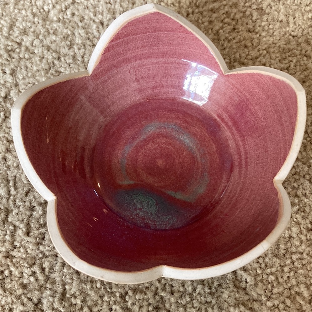 B Van Soi Handmade Ceramic Lotus Bowl Signed and One of a Kind